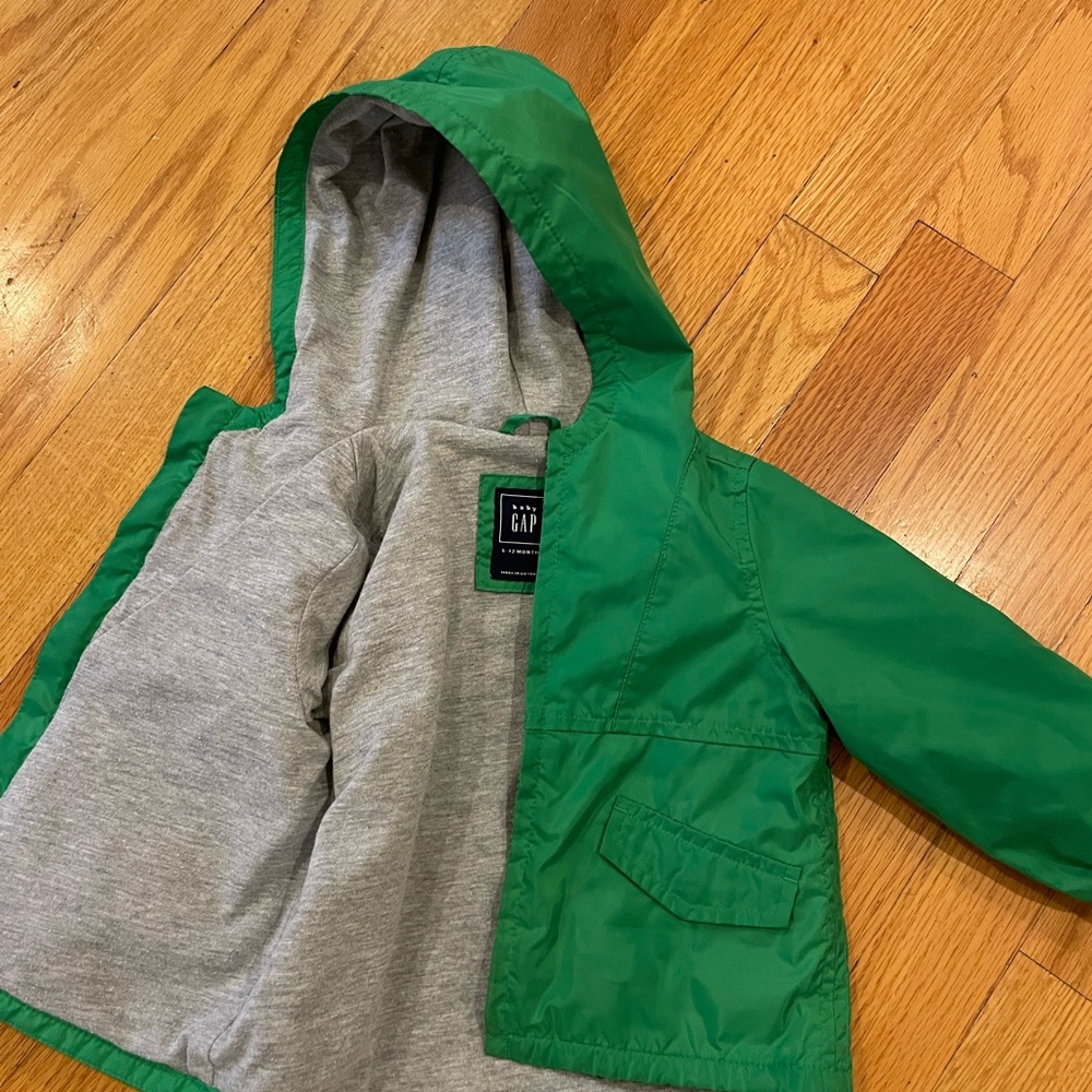 GAP Kids Green Hooded Raincoat